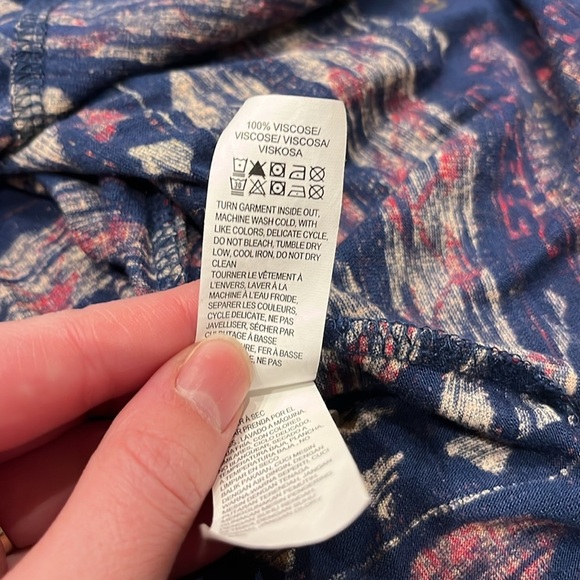 Lucky Brand Aztec Y2K Boho Button Down Blouse Sz 2X 3/4 Length Sleeves - Picture 5 of 8